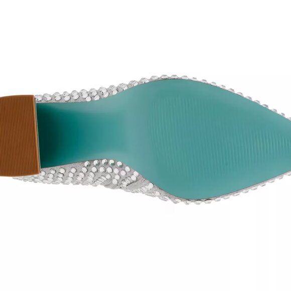 NEW  BETSEY JOHNSON Colby Bedazzled Booties in silver for women 725 4j2 - Picture 6 of 6